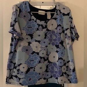 First Issue/large blouse/purple,blue and gray